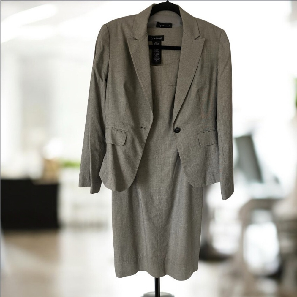 Context Light Gray Blazer and Dress Set